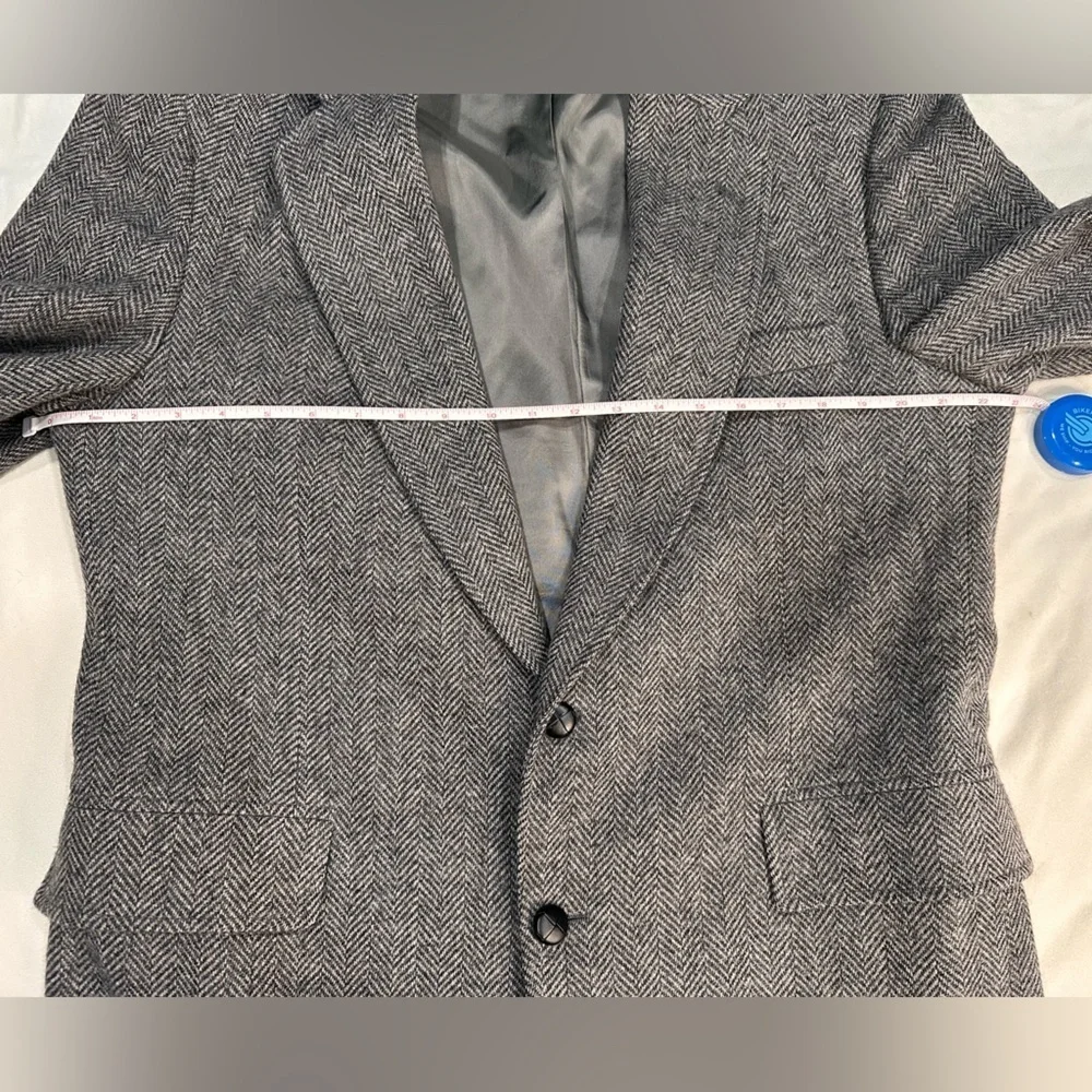 44L Adams Row USA Mens Vintage 2 Button Pure Wool Tweed Blazer Sport Coat Jacket - Picture 12 of 14
